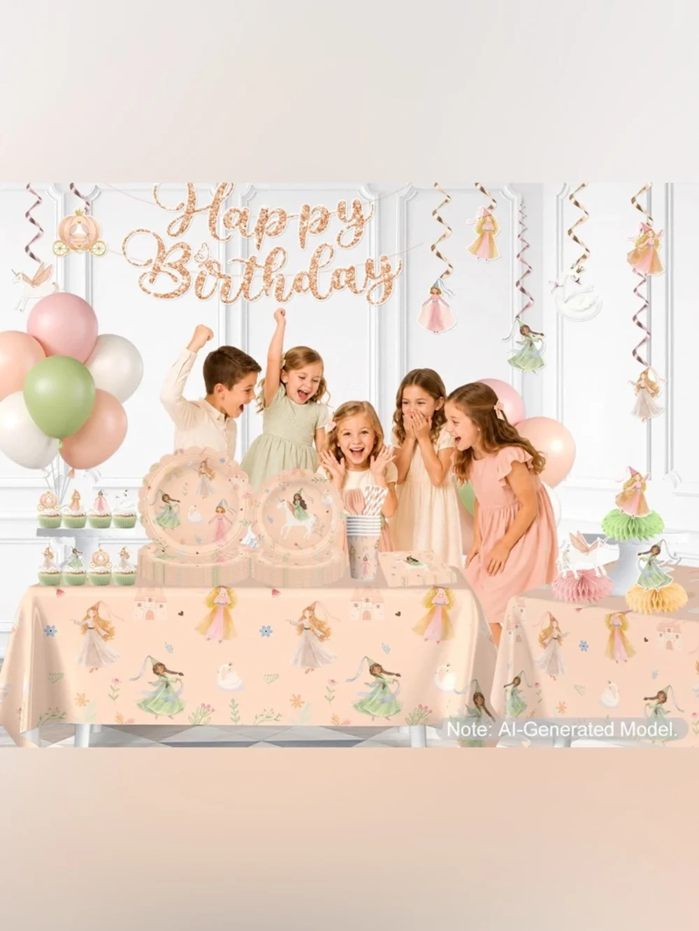 Elegant Pink Peach Princess/Fairy Party Set